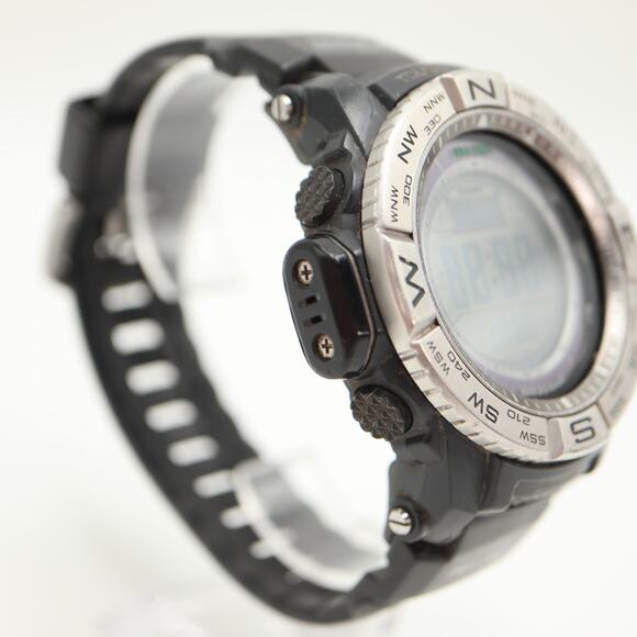 Casio Pro Trek Men's Watch PRW-3500 Solar Triple Sensor Digital Black Working - Picture 7 of 16
